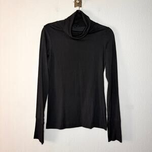 Theory Black Cotton Spandex Turtleneck Top Size L